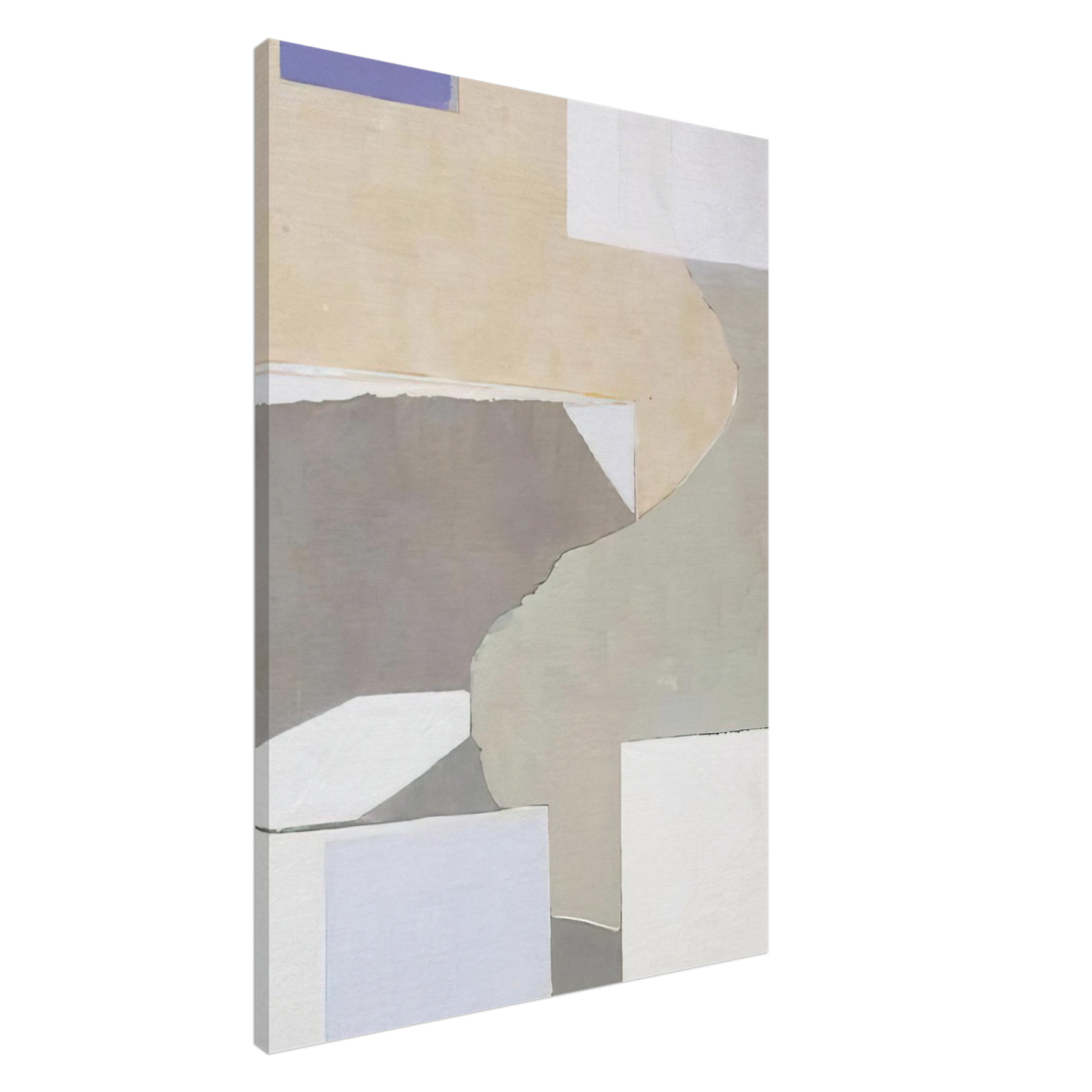 Kenzo Okada - White and Brown - 1972 Canvas - 20x30 cm / 8x12 inches-canvas