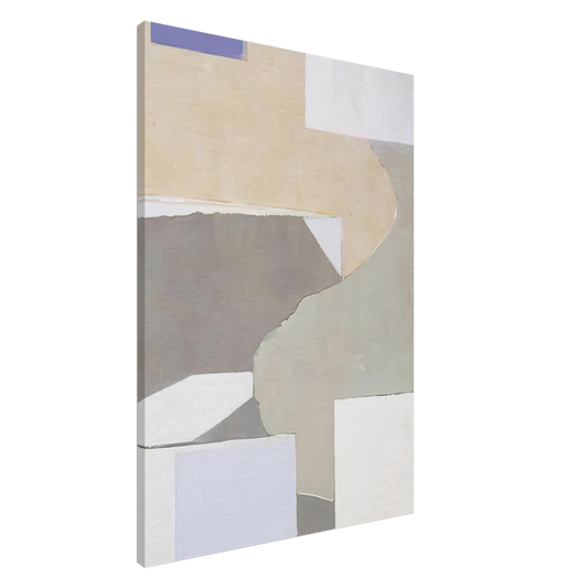 Kenzo Okada - White and Brown - 1972 Canvas - 20x30 cm / 8x12 inches-canvas