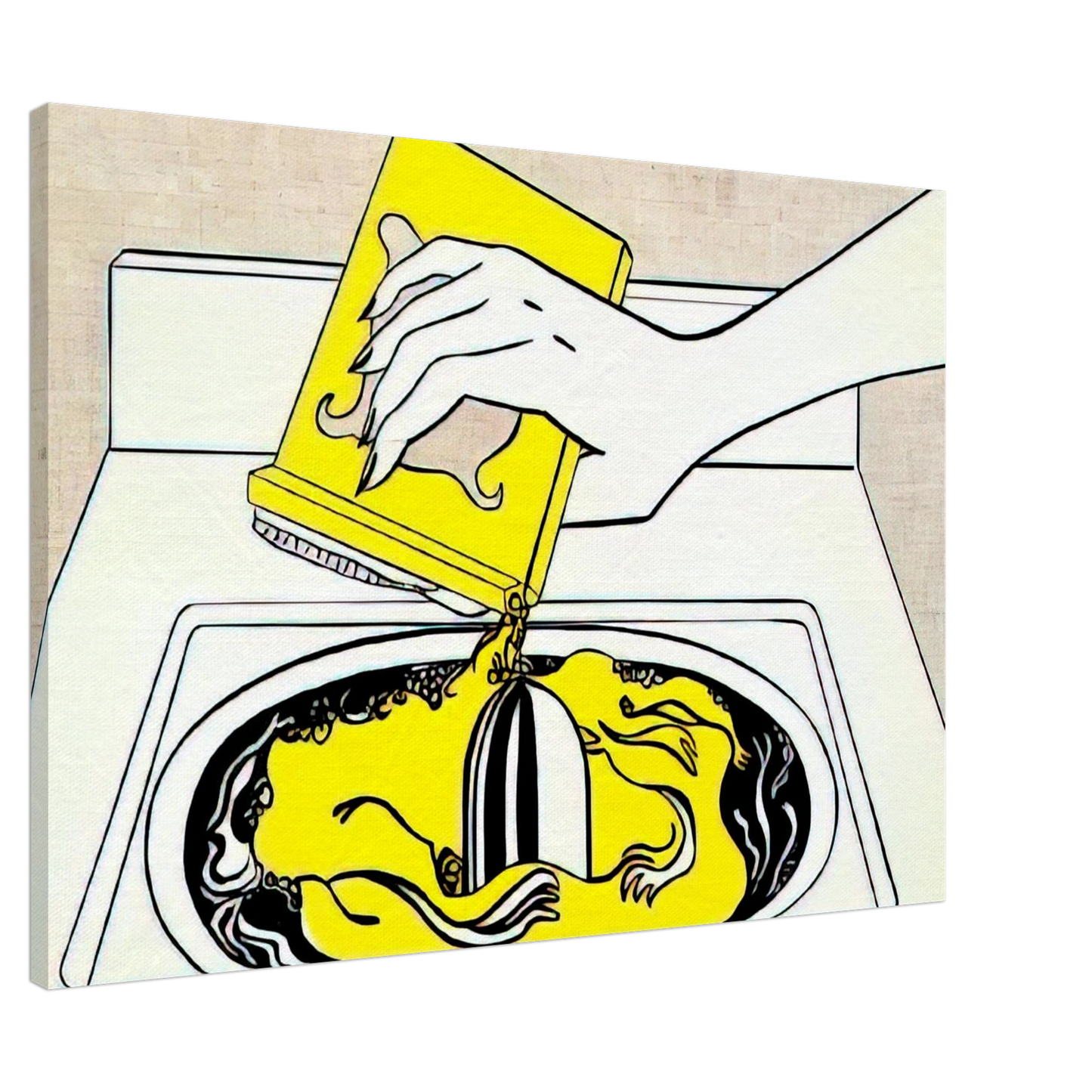 Roy Lichtenstein - WASHING MACHINE 1961 Canvas - 20x30 cm / 8x12 inches-canvas