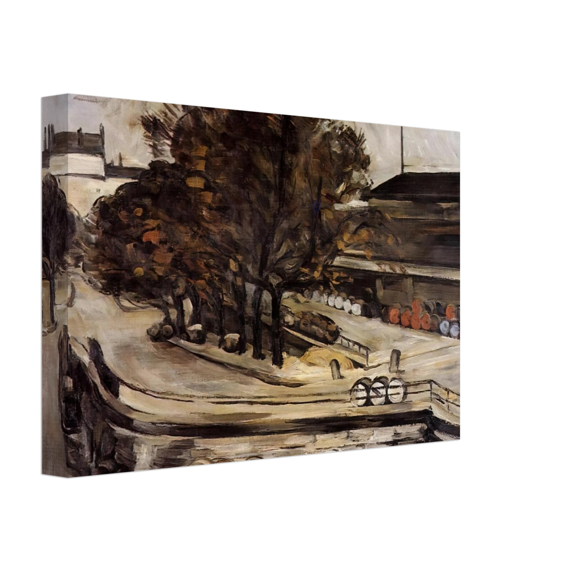 Paul Cezanne - The Wine Market at Jussieu Canvas - 40x60 cm / 16x24 inches-canvas