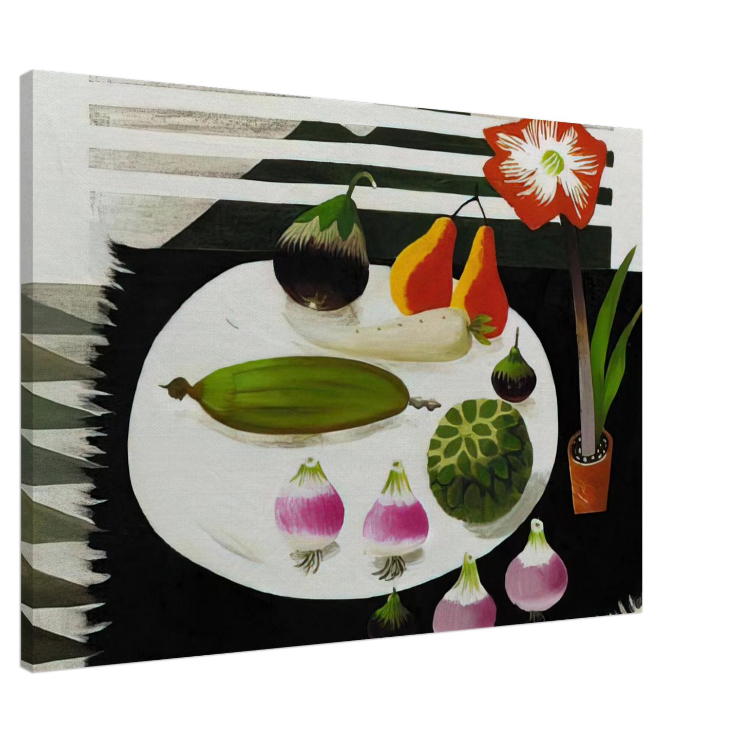 Mary Fedden - Still life with pears and onions - 1992 Canvas - 20x30 cm / 8x12 inches-canvas