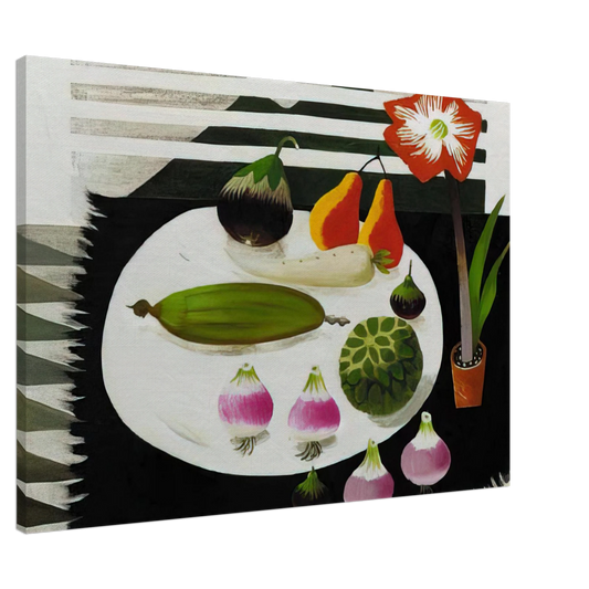 Mary Fedden - Still life with pears and onions - 1992 Canvas - 20x30 cm / 8x12 inches-canvas