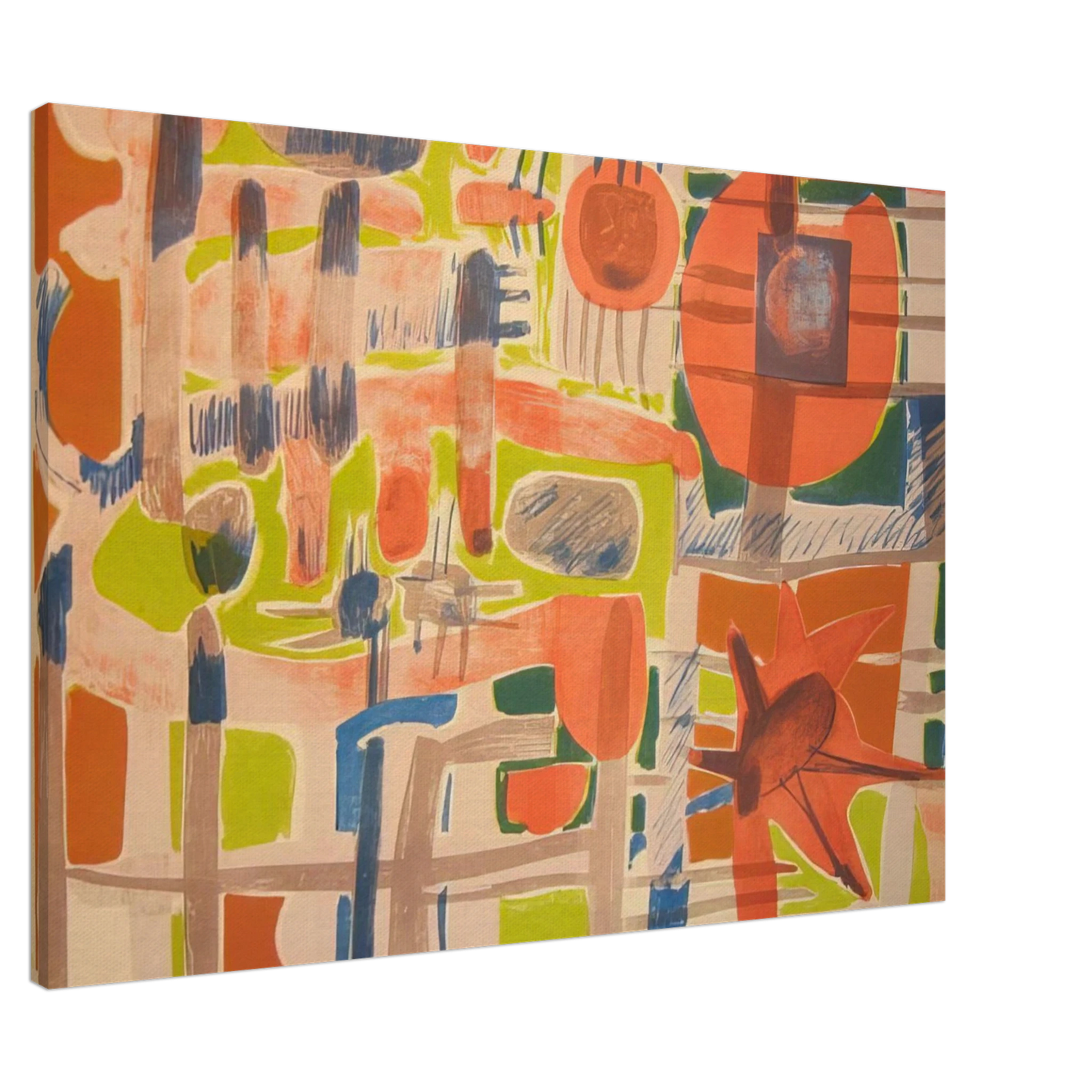 Will Barnet - Call It Winter - 1957 United States Canvas - 20x30 cm / 8x12 inches-canvas