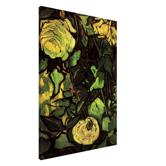 Vincent van Gogh - Roses and Beetle Canvas - 20x30 cm / 8x12 inches-canvas