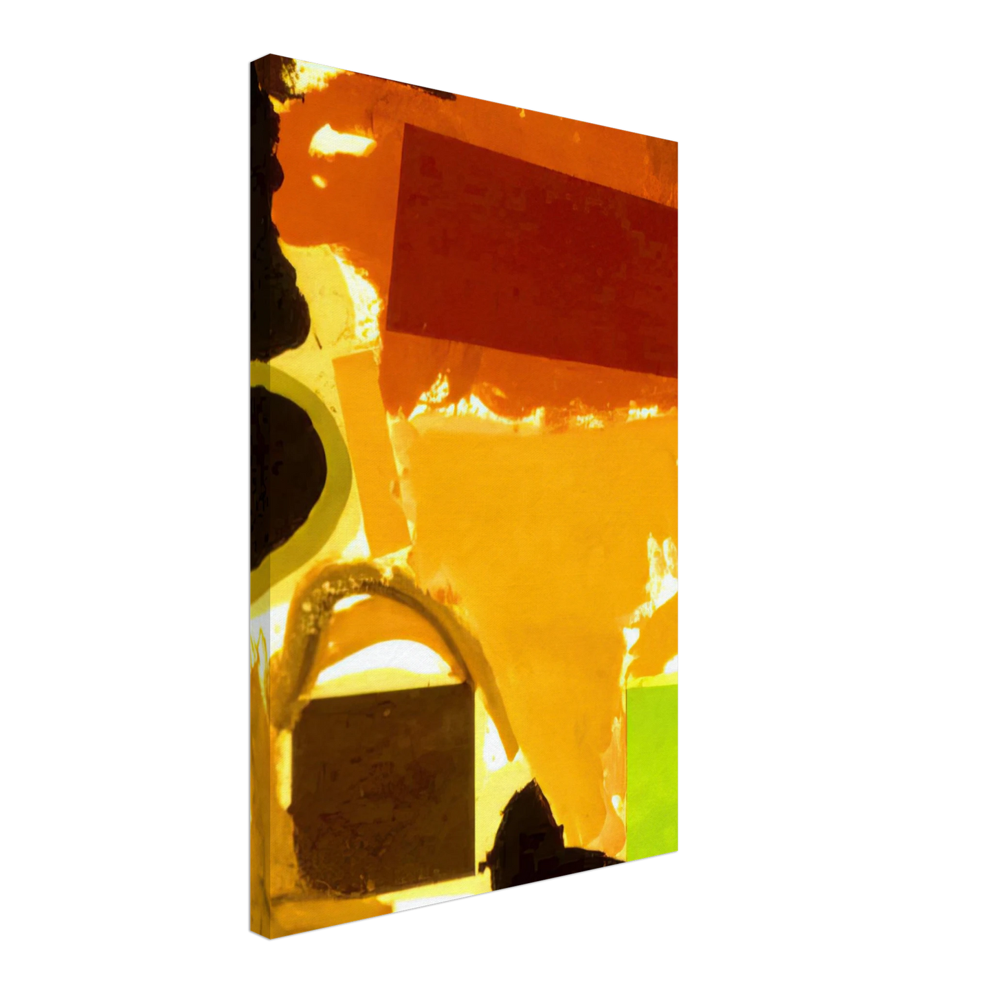 Ronnie Landfield - Abstract Painting with Boxes 2 - 1963 Canvas - 70x100 cm / 28x40 inches-canvas