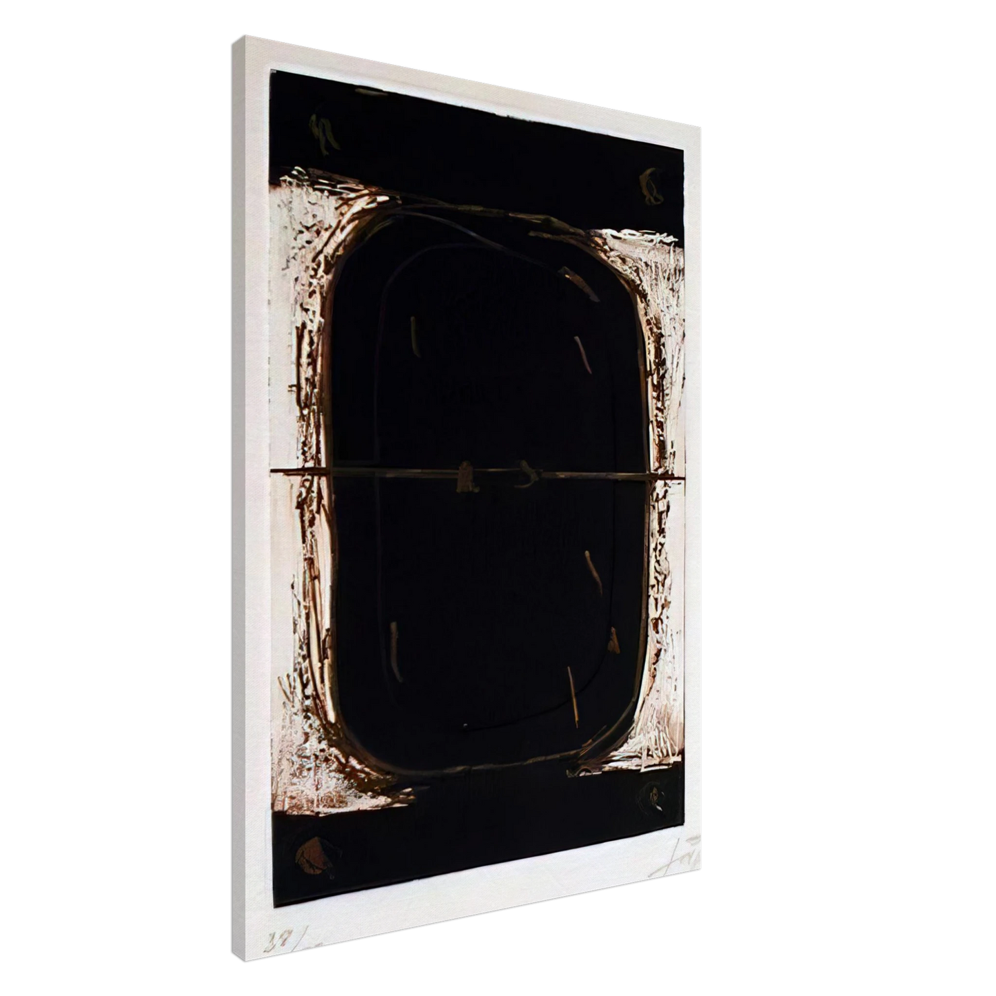 Antoni Tapies - ETCHING IN BROWN AND BURNT SIENNA 1962 Canvas - 20x30 cm / 8x12 inches-canvas