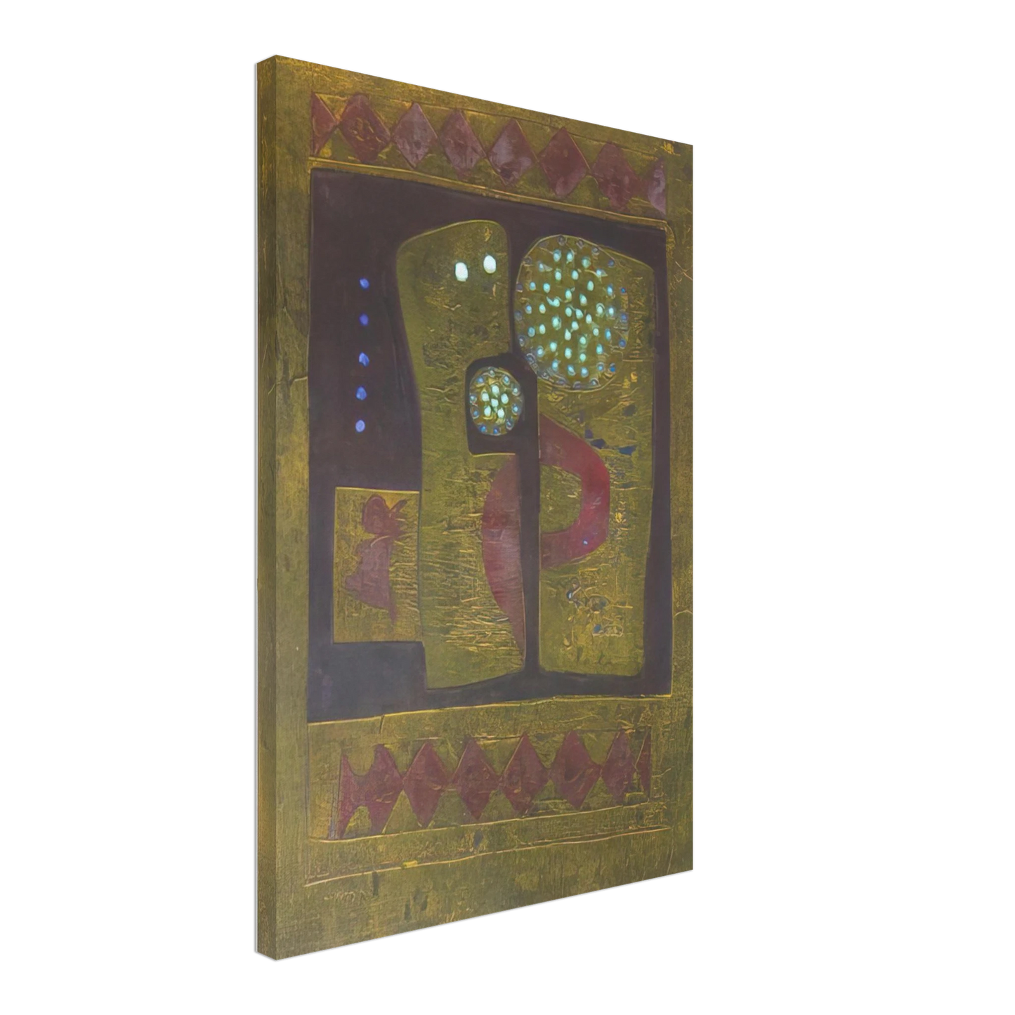 Hiroyuki Tajima - Pierrot and His Son - 1970 Canvas - 70x100 cm / 28x40 inches-canvas