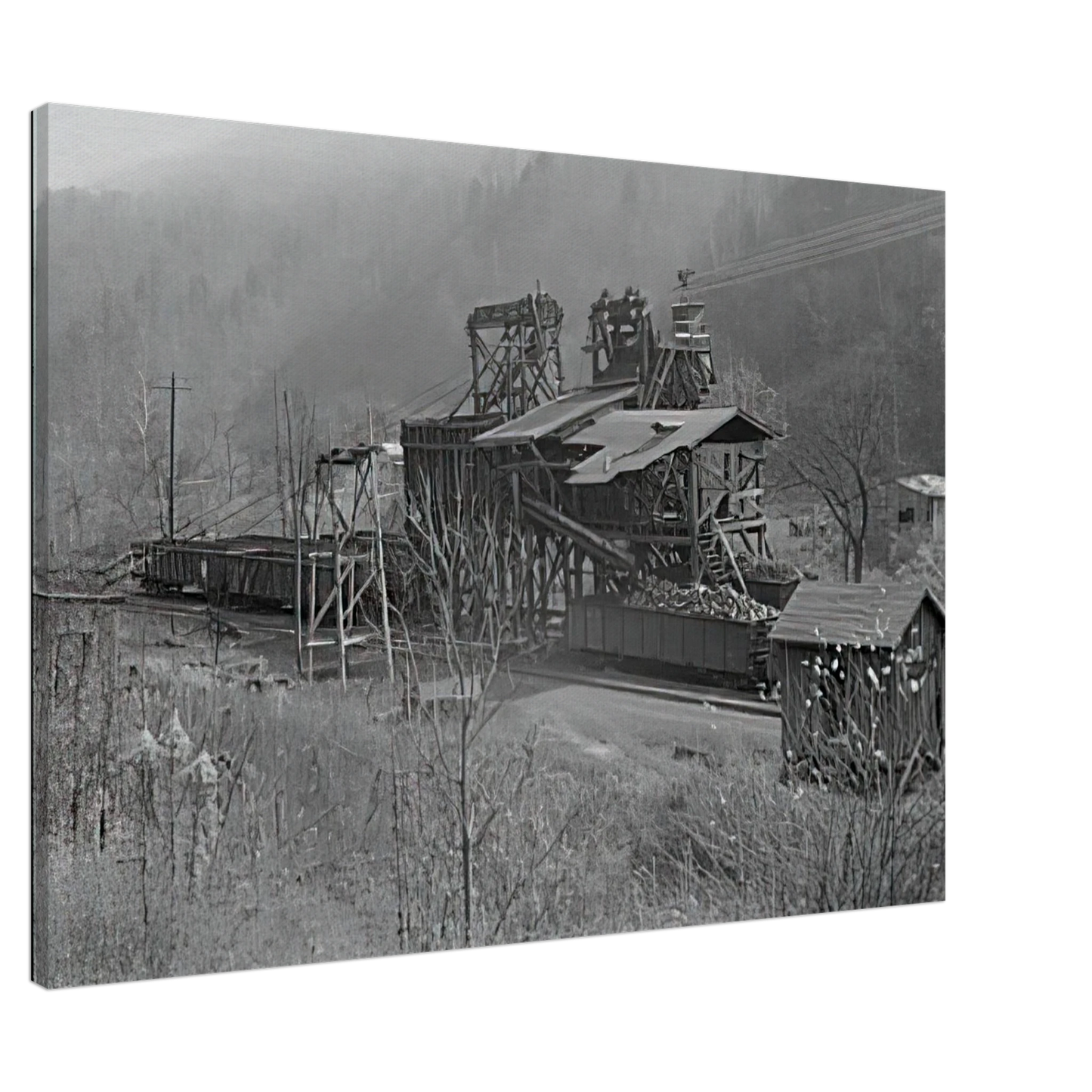 Ben Shahn - LOADING RECENTLY MINED COAL IN JENKINS 1935 Canvas - 20x30 cm / 8x12 inches-canvas