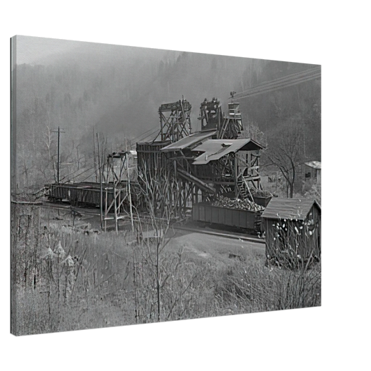 Ben Shahn - LOADING RECENTLY MINED COAL IN JENKINS 1935 Canvas - 20x30 cm / 8x12 inches-canvas