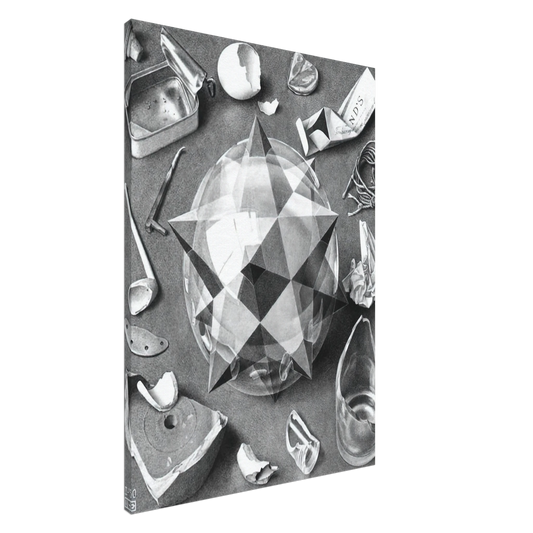 MC Escher - CONTRAST ORDER AND CHAOS Canvas - 20x30 cm / 8x12 inches-canvas