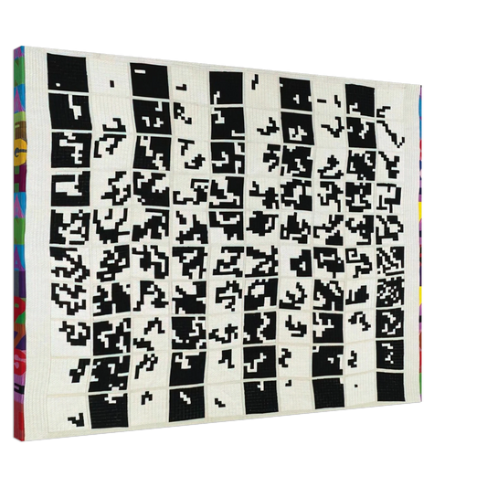 Alighiero Boetti - ALTERNANDO DA UNO A CENTO E VICEVERSA 1977 Canvas - 20x30 cm / 8x12 inches-canvas