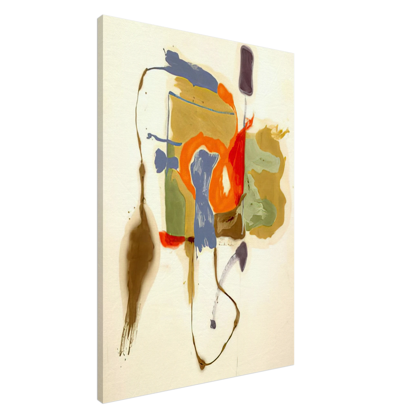 Helen Frankenthaler - Blue Form in a Scene - 1961 Canvas - 20x30 cm / 8x12 inches-canvas
