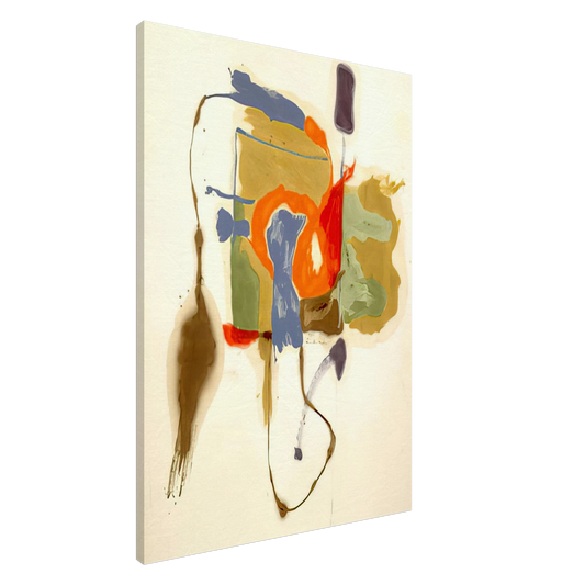 Helen Frankenthaler - Blue Form in a Scene - 1961 Canvas - 20x30 cm / 8x12 inches-canvas