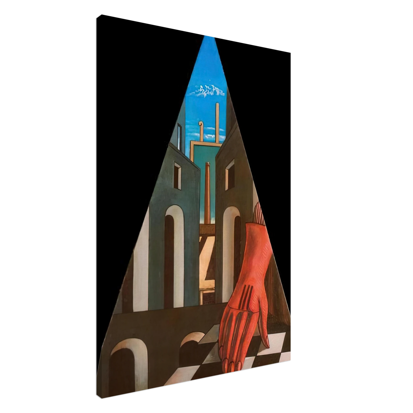 Giorgio de Chirico - METAPHYSICAL TRIANGLE 1958 Canvas - 20x30 cm / 8x12 inches-canvas