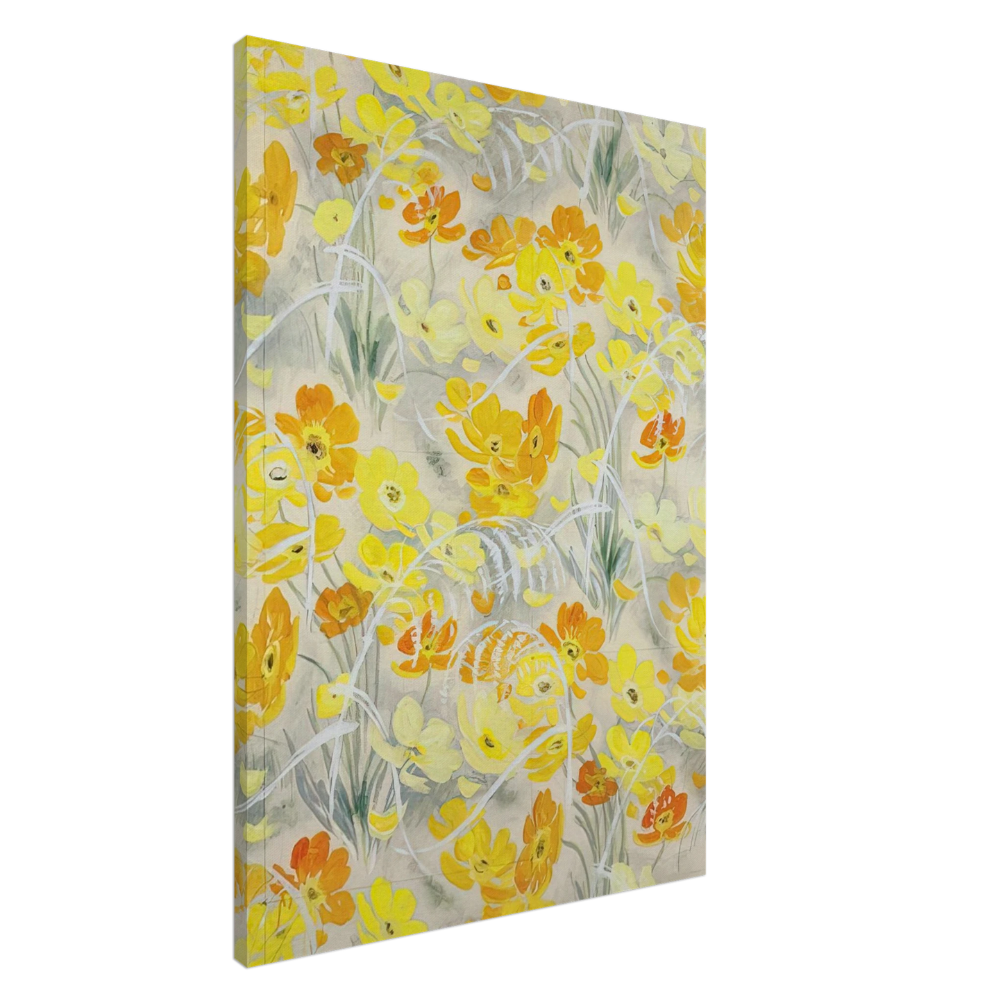 Le Pho - Orange and Yellow Flowers - Post-Impressionism Canvas - 20x30 cm / 8x12 inches-canvas