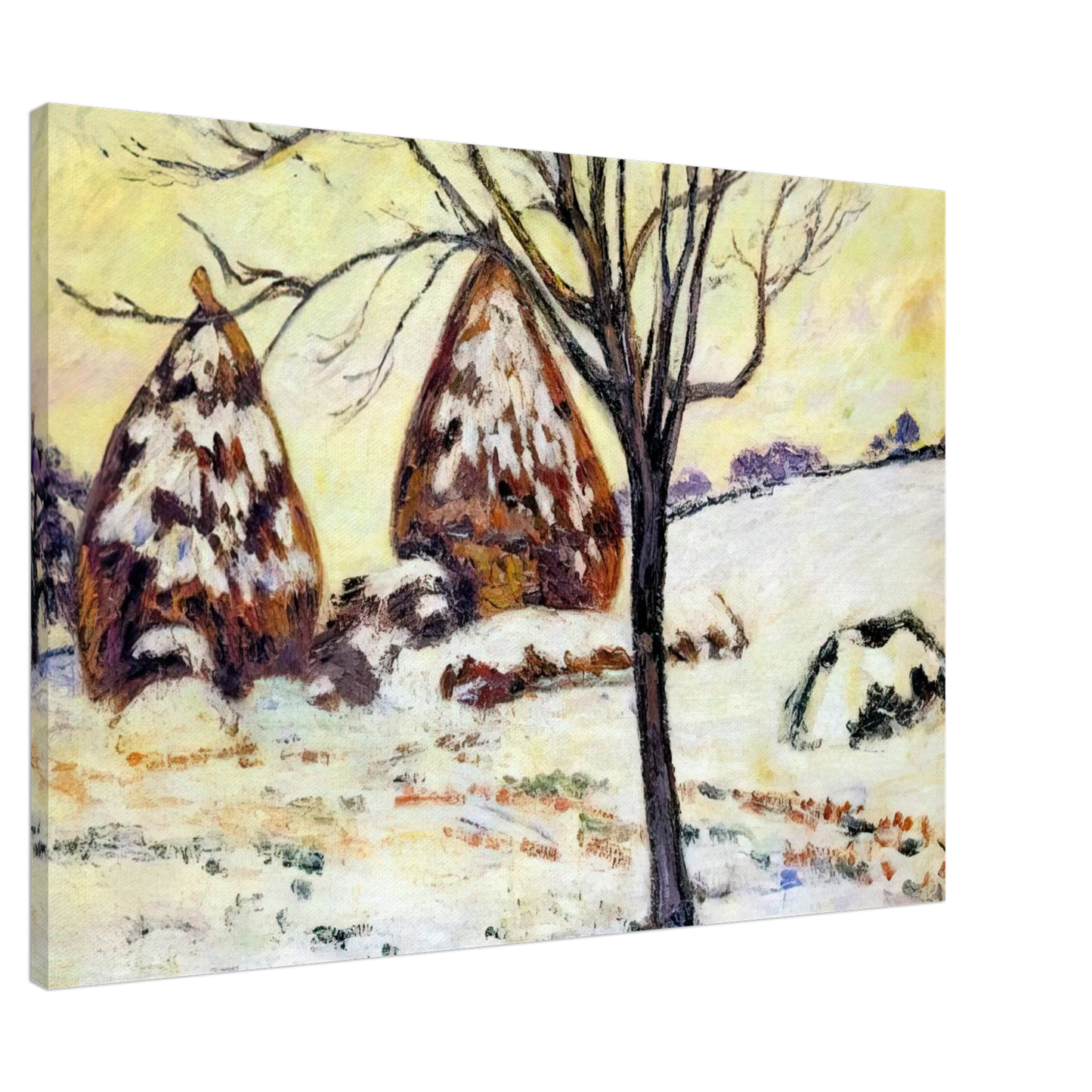 Armand Guillaumin - Effts de neige a Palaiseau - 1883 Canvas - 20x30 cm / 8x12 inches-canvas