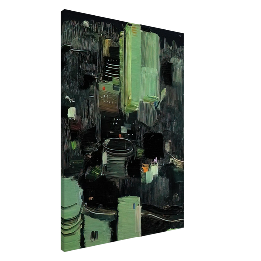 Wu Guanzhong - Toyko at Night - 1990 Canvas - 20x30 cm / 8x12 inches-canvas