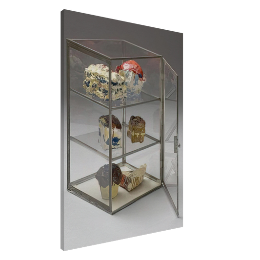 Claes Oldenburg - PASTRY CASE 1961 Canvas - 20x30 cm / 8x12 inches-canvas