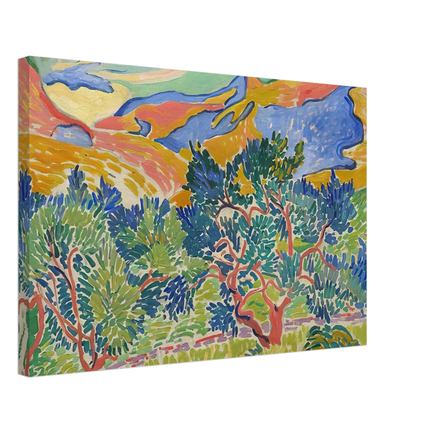 Andre Derain - MOUNTAINS AT COLLIOURE 1905 Canvas - 70x100 cm / 28x40 inches-canvas