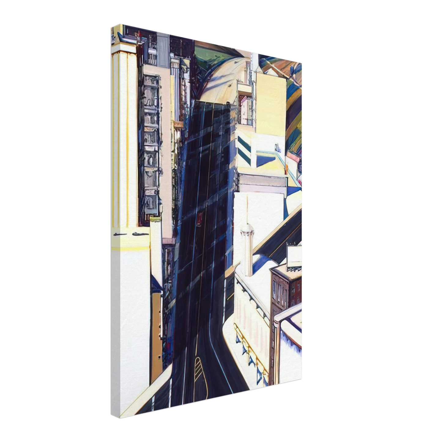 Wayne Thiebaud - Sunset Streets - 1985 Canvas - 70x100 cm / 28x40 inches-canvas