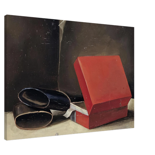 Julius Bissier - Scatola rossa con astuccio per occhiali - 1923 Canvas - 20x30 cm / 8x12 inches-canvas