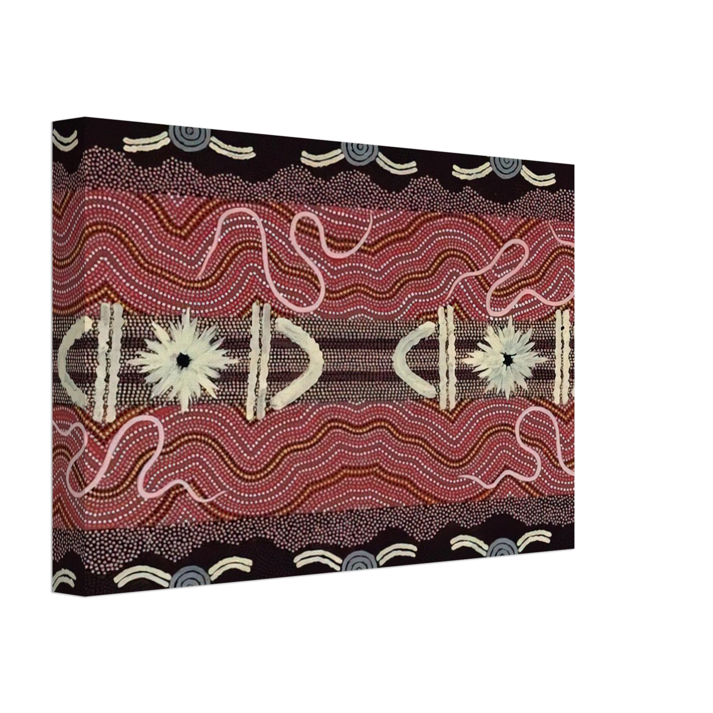 Clifford Possum Tjapaltjarri - Men's Initiation, Spider Dreaming - 1999 Canvas - 70x100 cm / 28x40 inches-canvas