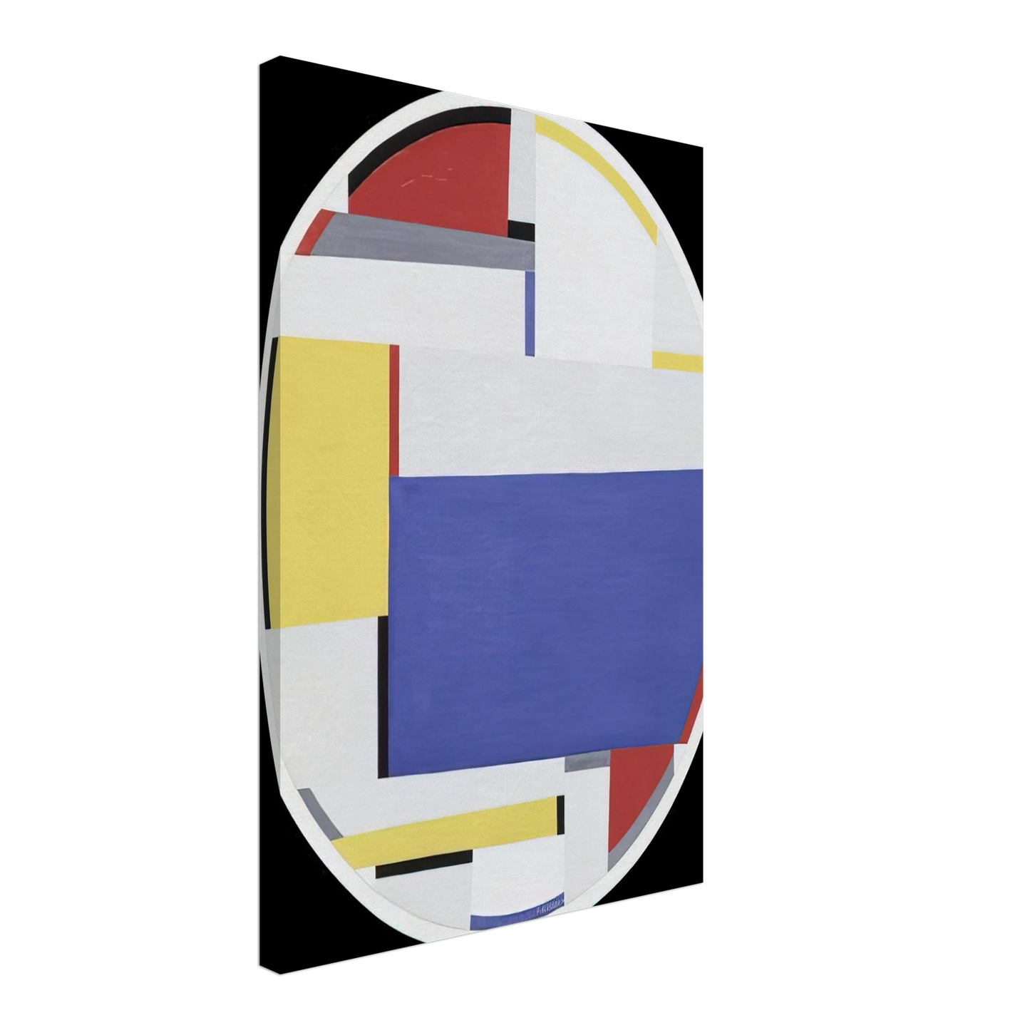 Fritz Glarner - Relational Painting, Tondo #40 - 1956 Canvas - 70x100 cm / 28x40 inches-canvas