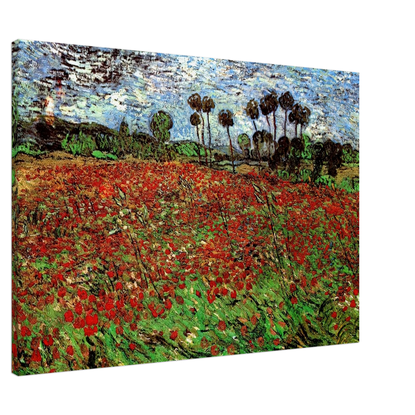 Vincent van Gogh - Field with Poppies Canvas - 20x30 cm / 8x12 inches-canvas