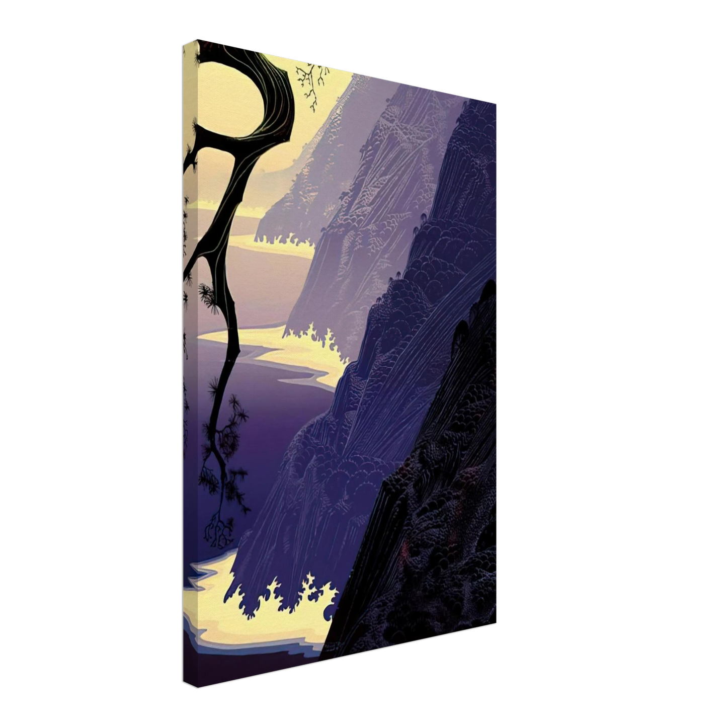 Eyvind Earle - Purple Mist Canvas - 40x60 cm / 16x24 inches-canvas