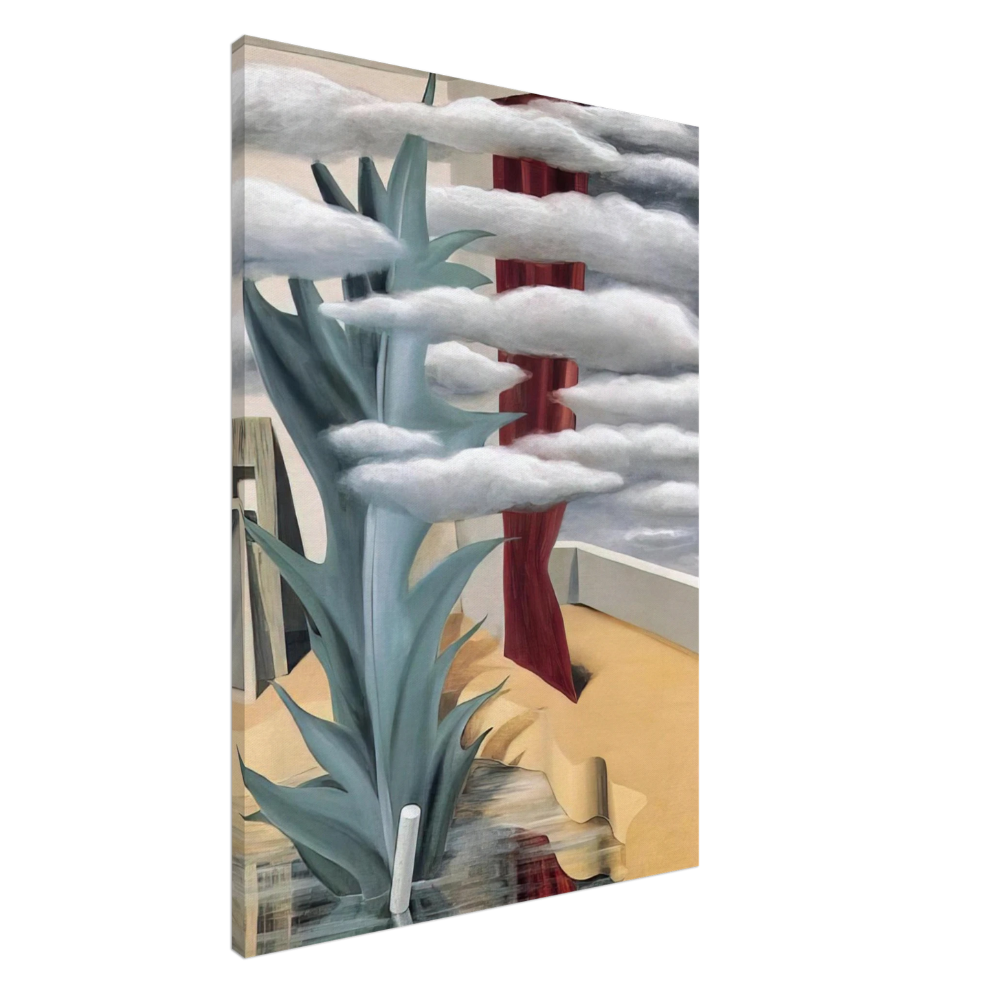 Rene Magritte - AFTER THE WATER THE CLOUDS 1926 Canvas - 20x30 cm / 8x12 inches-canvas