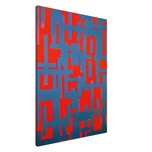 Ad Reinhardt - Untitled Red and Gray - 1950 Canvas - 20x30 cm / 8x12 inches-canvas