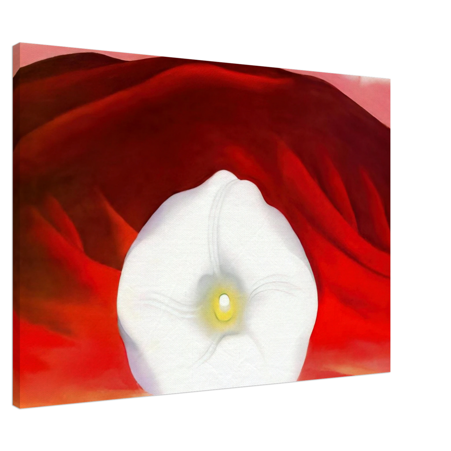Georgia O'Keeffe - Red hills and white flower Canvas - 20x30 cm / 8x12 inches-canvas