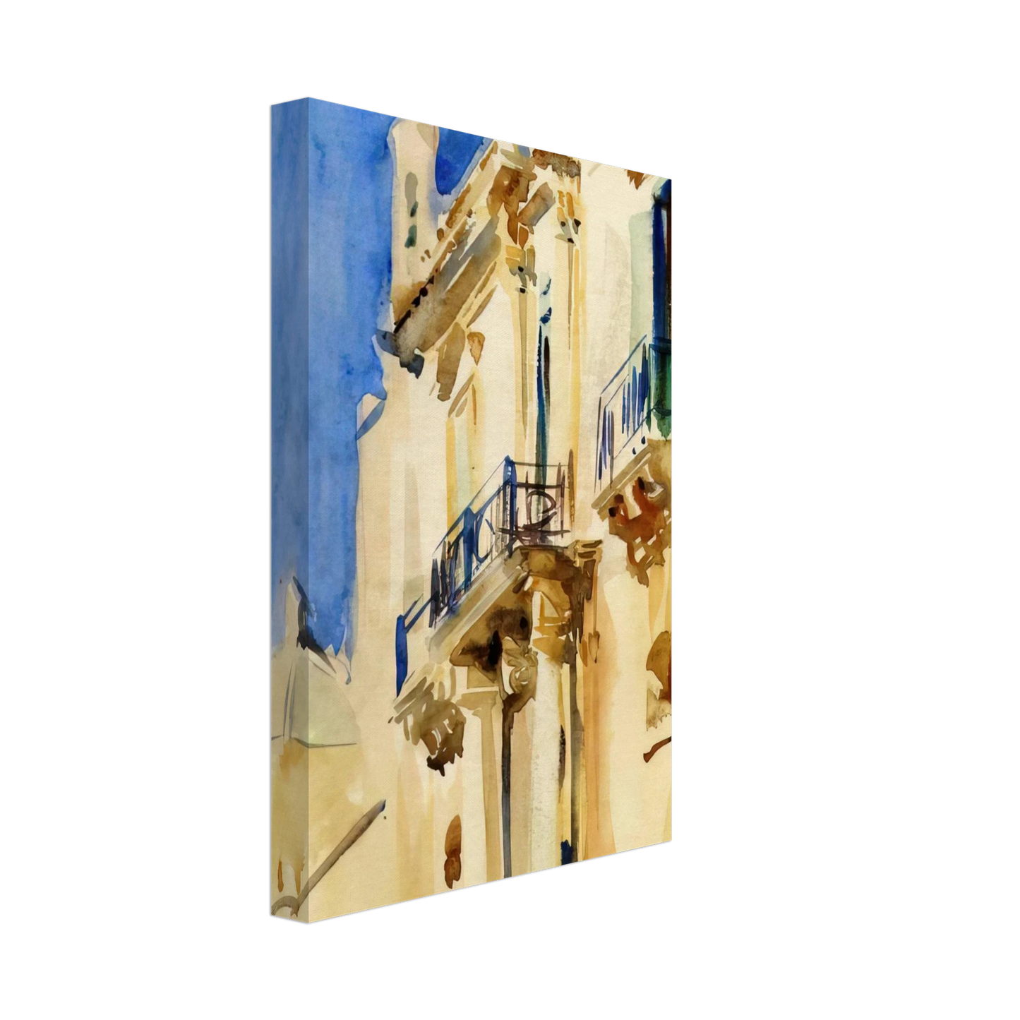 John Singer Sargent - Facade of a Palazzo, Girgente, Sicily Canvas - 40x60 cm / 16x24 inches-canvas