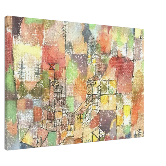Paul Klee - TWO COUNTRY HOUSES 1918 Canvas - 20x30 cm / 8x12 inches-canvas