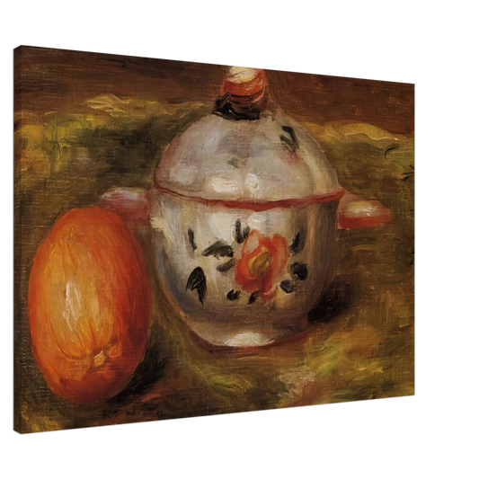 Pierre-Auguste Renoir - Still Life with Orange and Sugar Bowl Canvas - 20x30 cm / 8x12 inches-canvas
