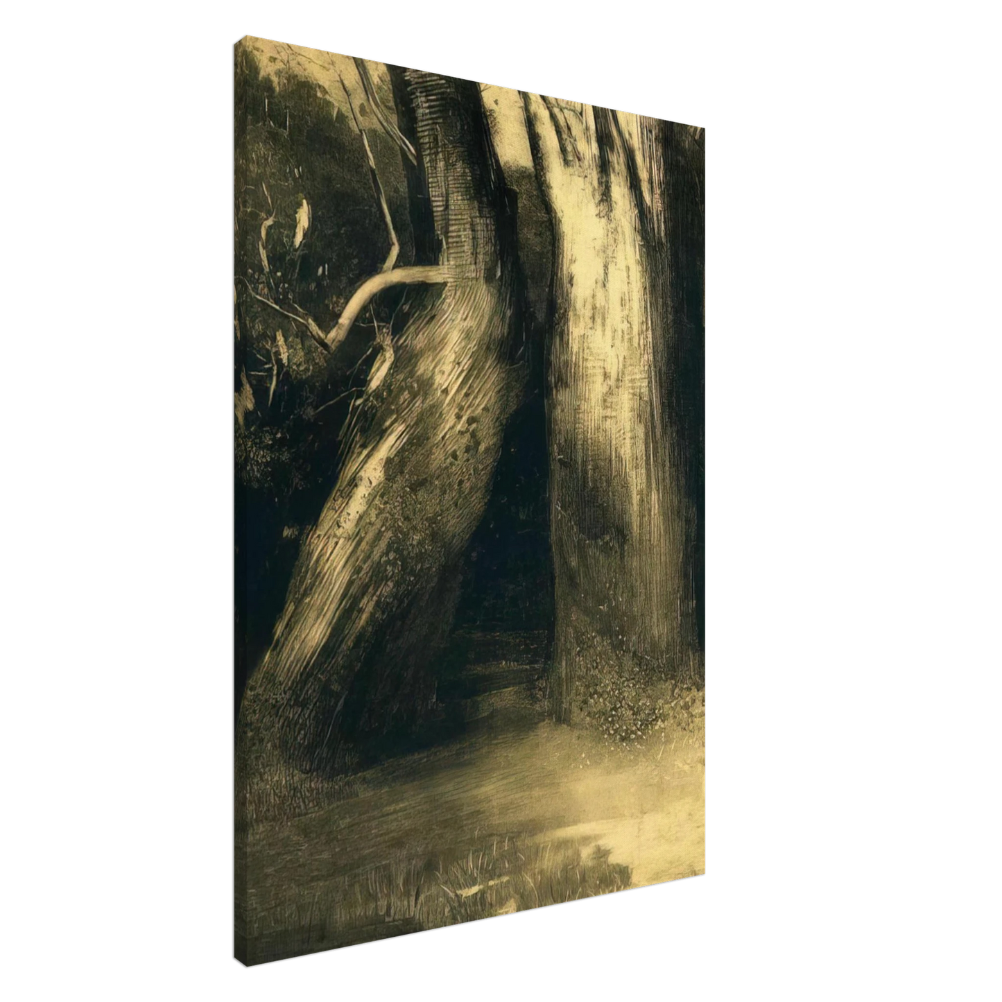 Odilon Redon - TWO TREES 1875 Canvas - 20x30 cm / 8x12 inches-canvas