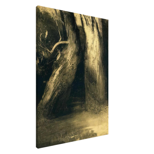 Odilon Redon - TWO TREES 1875 Canvas - 20x30 cm / 8x12 inches-canvas