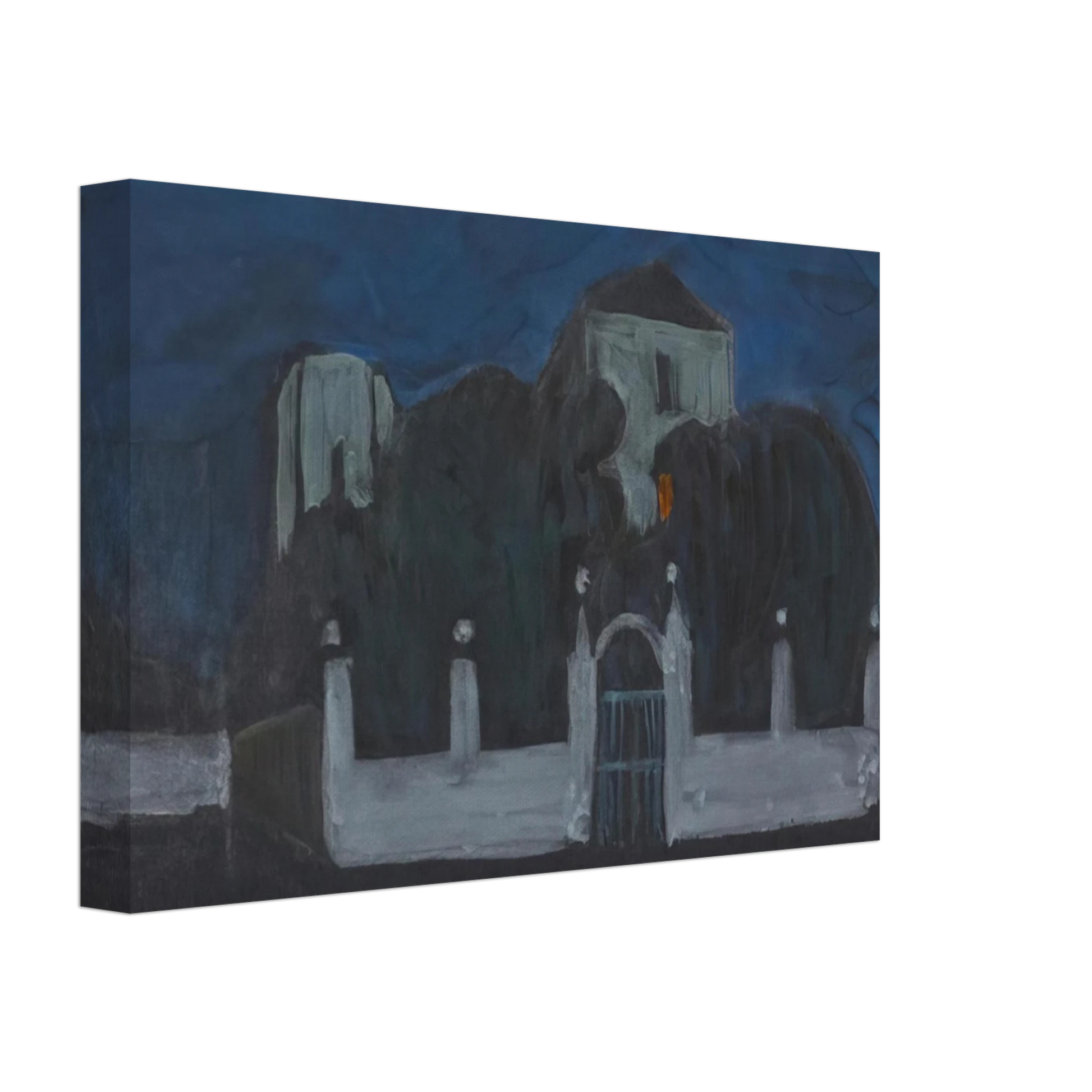 Gabriele Munter - NIGHT GARDEN WITH BUILDINGS Canvas - 70x100 cm / 28x40 inches-canvas