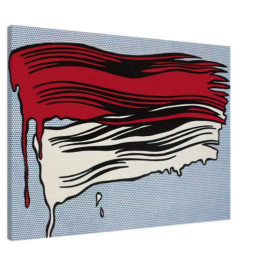 Roy Lichtenstein - RED AND WHITE BRUSHSTROKES 1965 Canvas - 20x30 cm / 8x12 inches-canvas