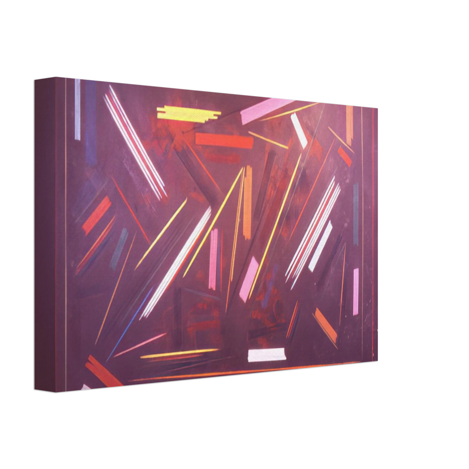 Ronnie Landfield - Brown Line Painting - 1968 Canvas - 70x100 cm / 28x40 inches-canvas