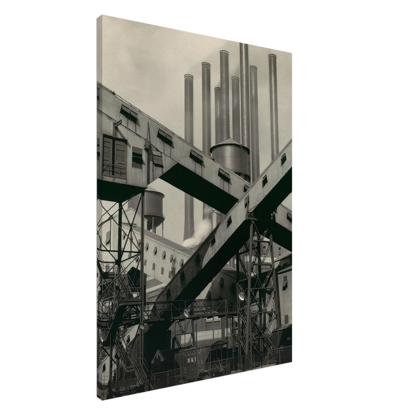 Charles Sheeler - Criss-Crossed Conveyors, River Rouge Plant, Ford Motor Company - 1927 Canvas - 20x30 cm / 8x12 inches-canvas