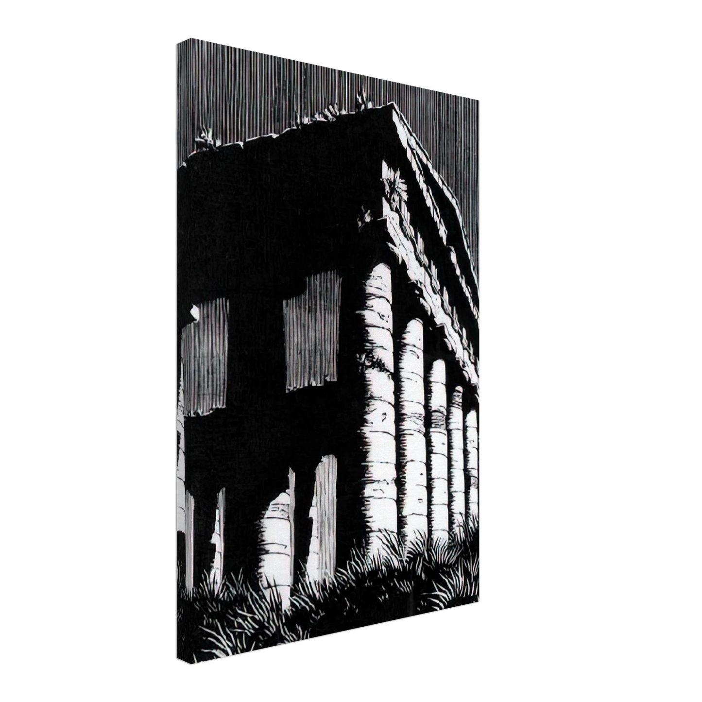 MC Escher - TEMPLE OF SEGESTE SICILY Canvas - 40x60 cm / 16x24 inches-canvas