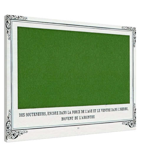 Alphonse Allais - Some Pimps, Known as Green Backs, on their Bellies in the Grass, Drinking Absinthe Canvas - 20x30 cm / 8x12 inches-canvas