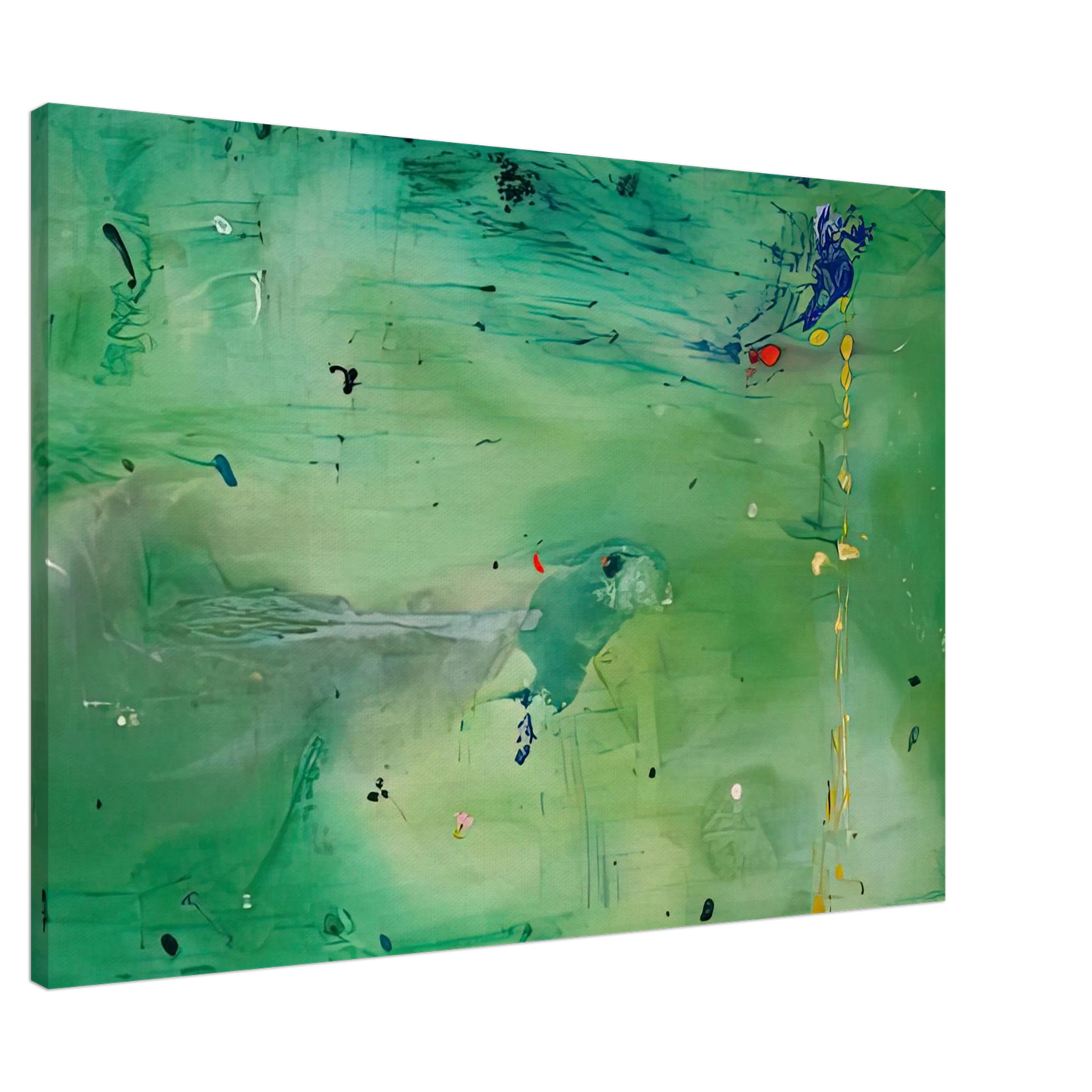 Helen Frankenthaler - A Green Thought in a Green Shade, 1981- Canvas - 20x30 cm / 8x12 inches-canvas