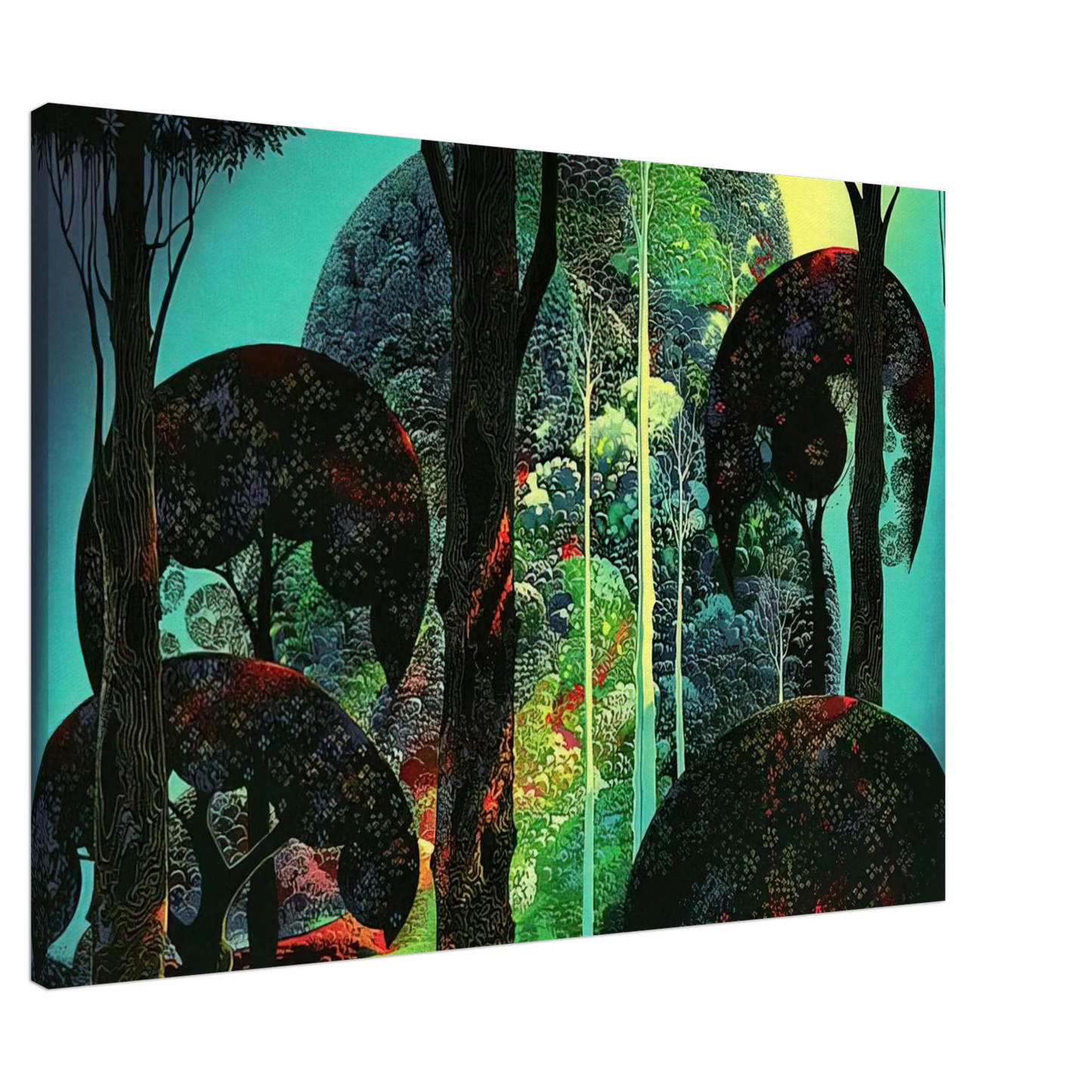 Eyvind Earle - Fired by Sun Canvas - 20x30 cm / 8x12 inches-canvas