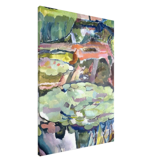 Vanessa Bell - LANDSCAPE WITH A POND AND WATER LILIES 1915 Canvas - 20x30 cm / 8x12 inches-canvas