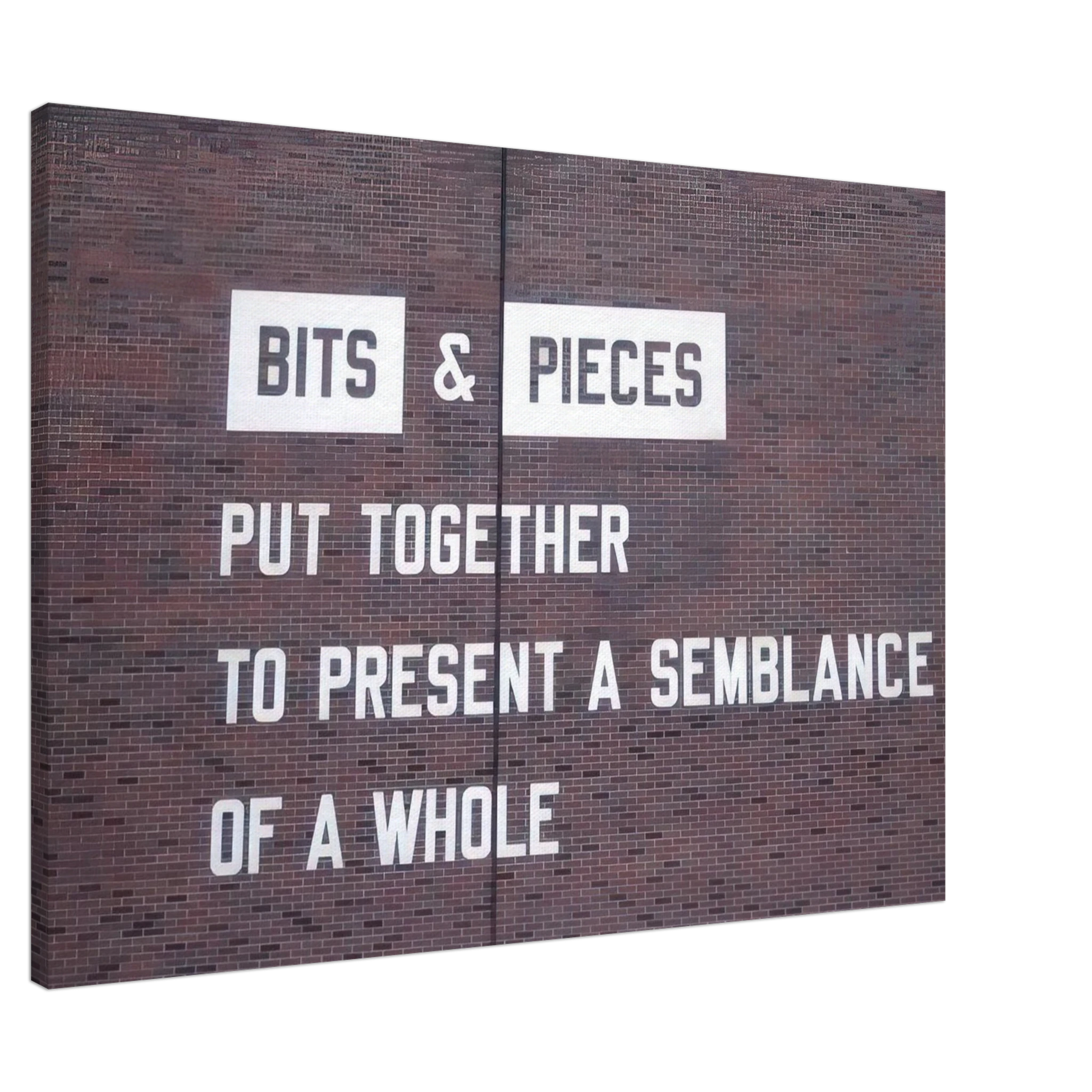 Lawrence Weiner - Bits  Pieces Put Together to Present a Semblance of a Whole - 2005 Canvas - Default Title-canvas