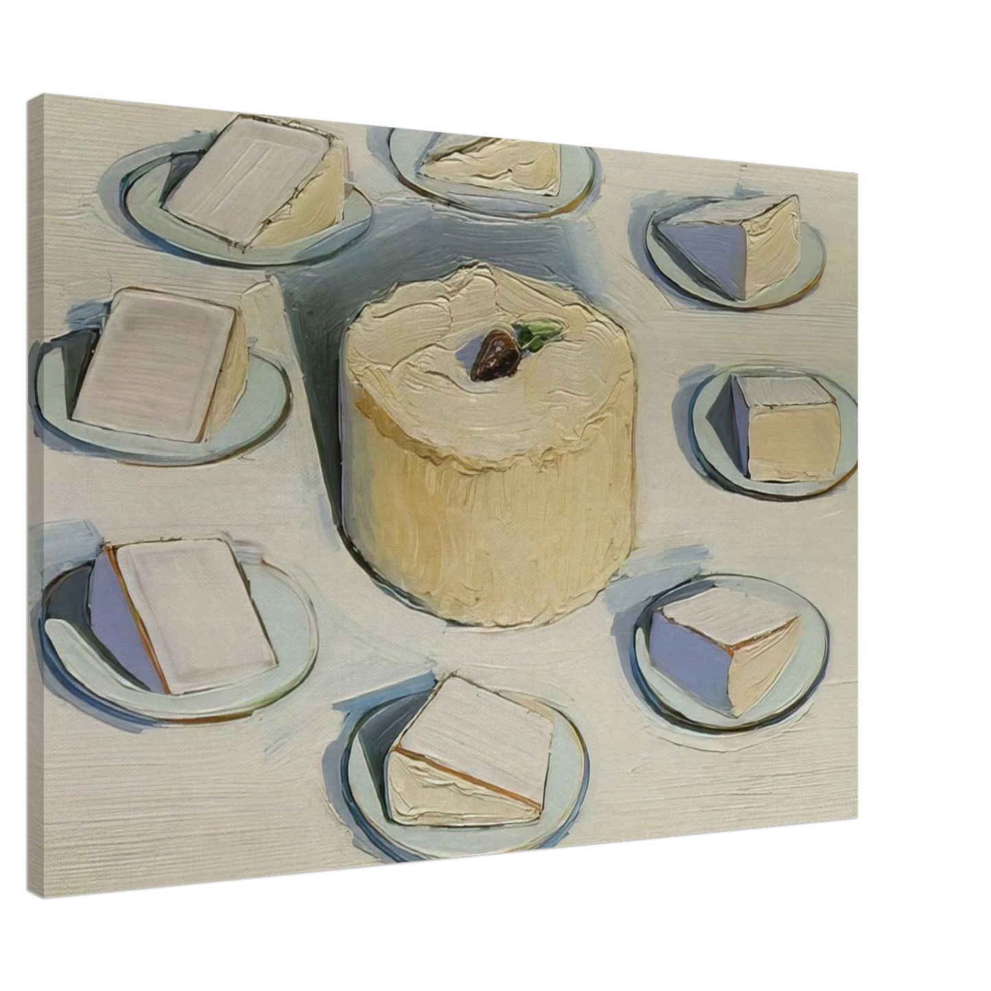 Wayne Thiebaud - Around the Cake - 1962 Canvas - 20x30 cm / 8x12 inches-canvas