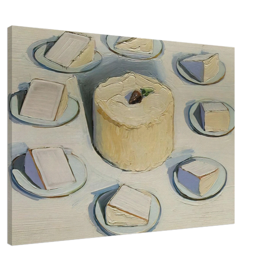Wayne Thiebaud - Around the Cake - 1962 Canvas - 20x30 cm / 8x12 inches-canvas