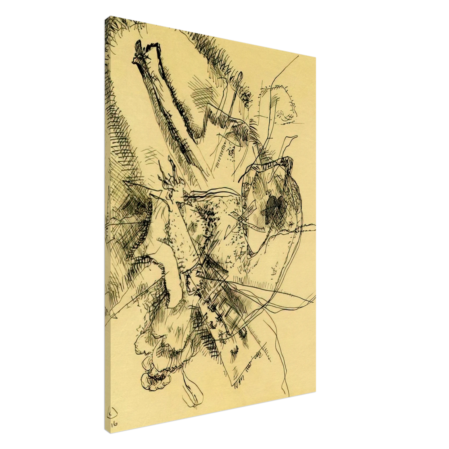 Wassily Kandinsky - DRAWING FOR ETCHING II 1916 Canvas - 20x30 cm / 8x12 inches-canvas